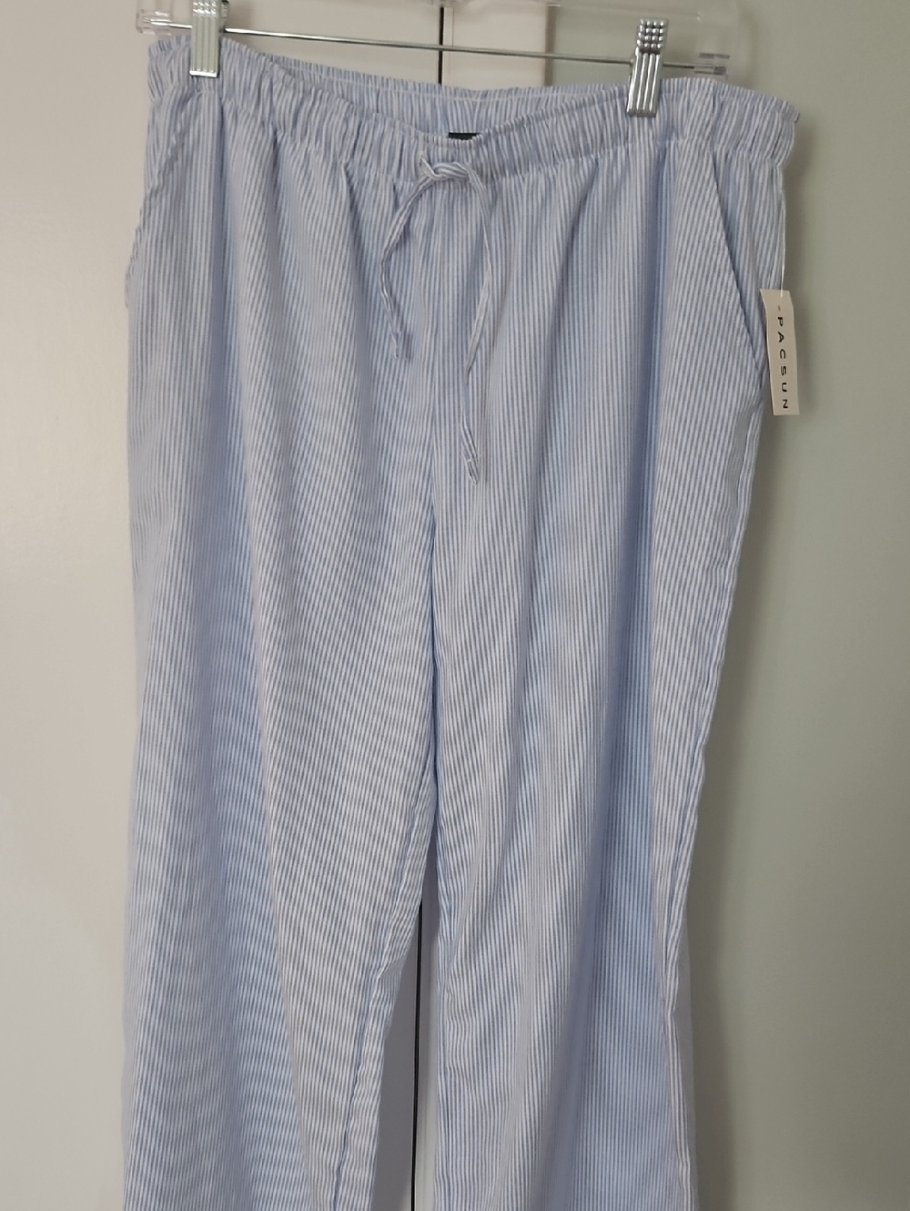 PacSun Light Blue & White Striped Wide Leg Pants